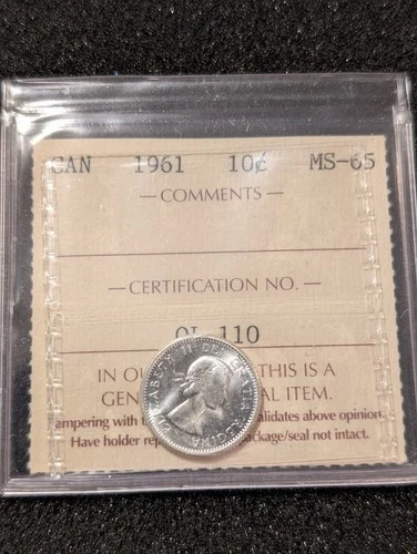 1961 Canada 10 Cents — photo from the most recent tracked eBay sale