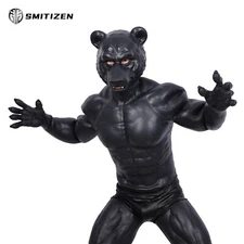 SMITIZEN Black Silicone Bear Mask Fierce Monster Masken Cosplay Fake Animal Head