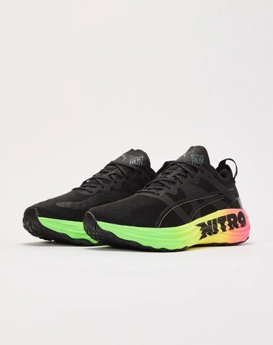 PUMA FOREVERRUN NITRO 'FUTROGRADE' Mens Sneakers Black-Green Mens US Size 9.5 - Picture 2 of 5