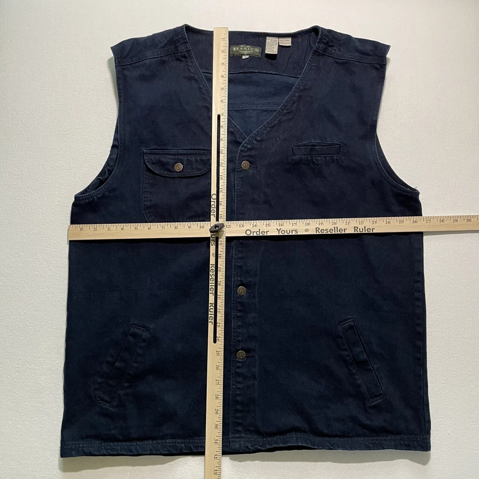 Vintage 90s CZ Basics Vest Mens XL Denim Jean Hip Hop Rap Baggy Y2K - Image 4 of 4