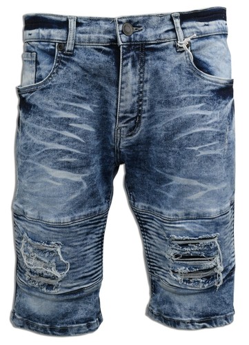 Denim Shorts Men's Washed Rip and Repair 5006 Premium 98% Cotton 2% Spandex NEW - Picture 2 of 13