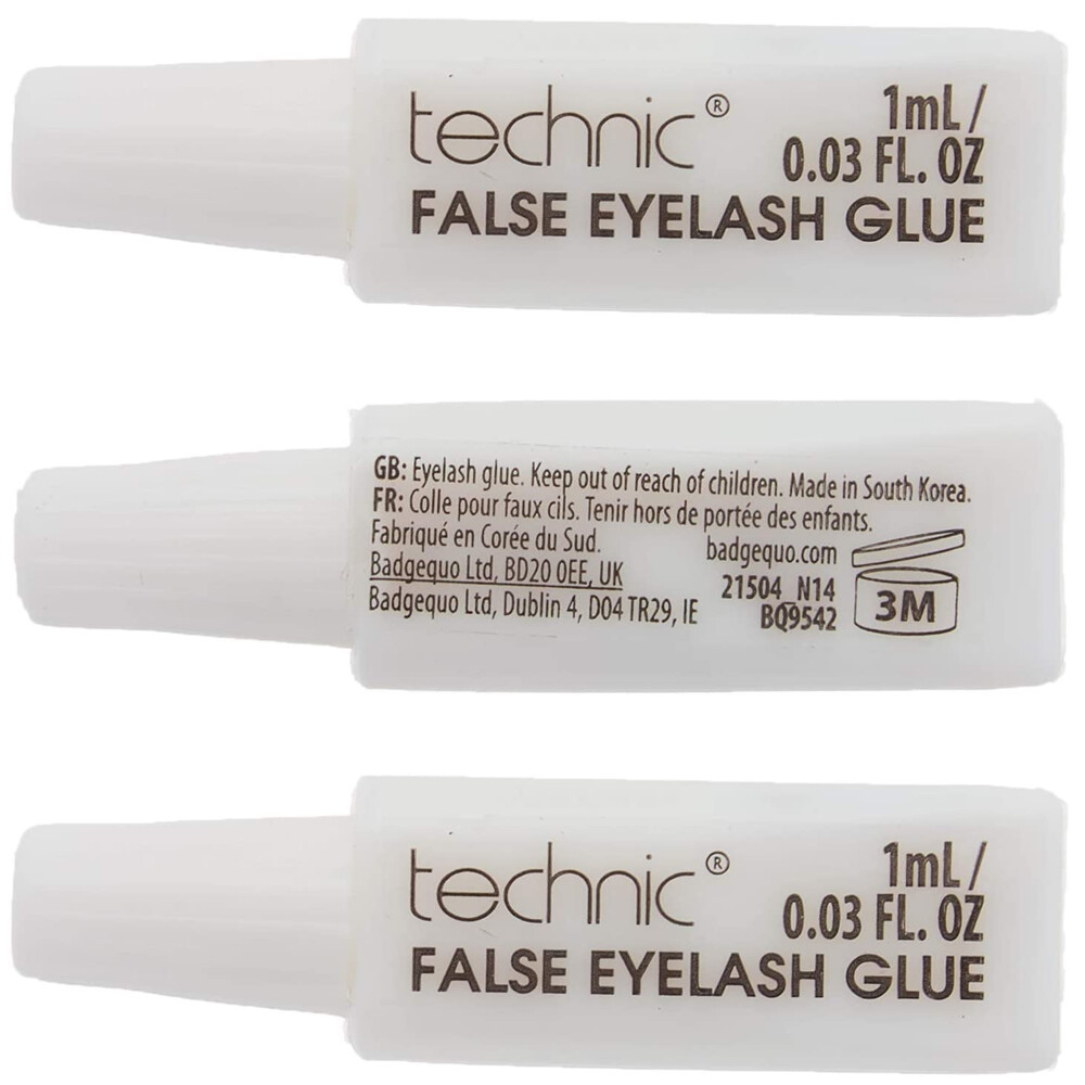 Technic False Eyelash Glue Pack of 3 Tubes CLEAR Fake False Adhesive Set - Picture 3 of 5