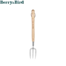 Berry&Bird Gardening Hand Fork 22.6'' Long Handle Weed Fork For Digging Planting