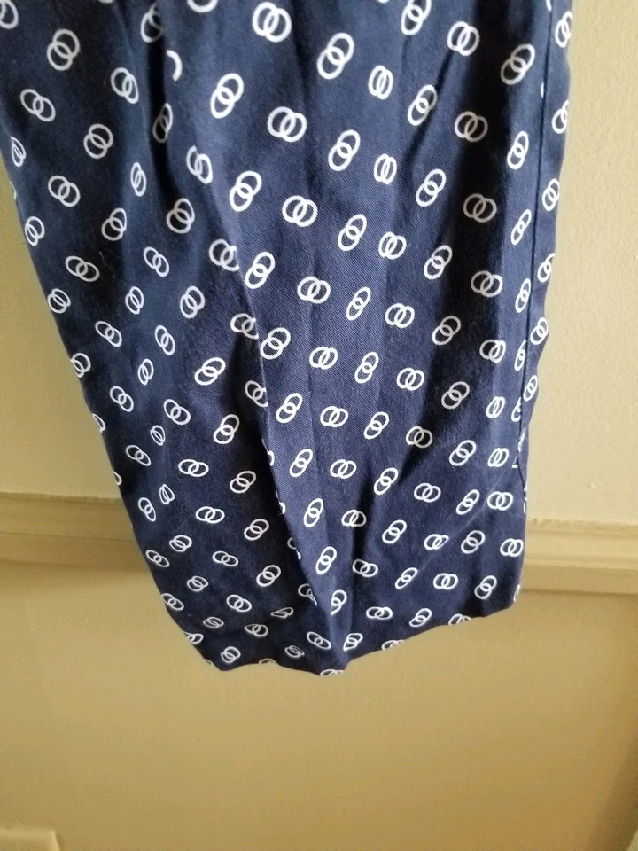 David Brooks Womens Casual Pants Size 8 Light weight Blue Geometric Design - Image 2 of 4