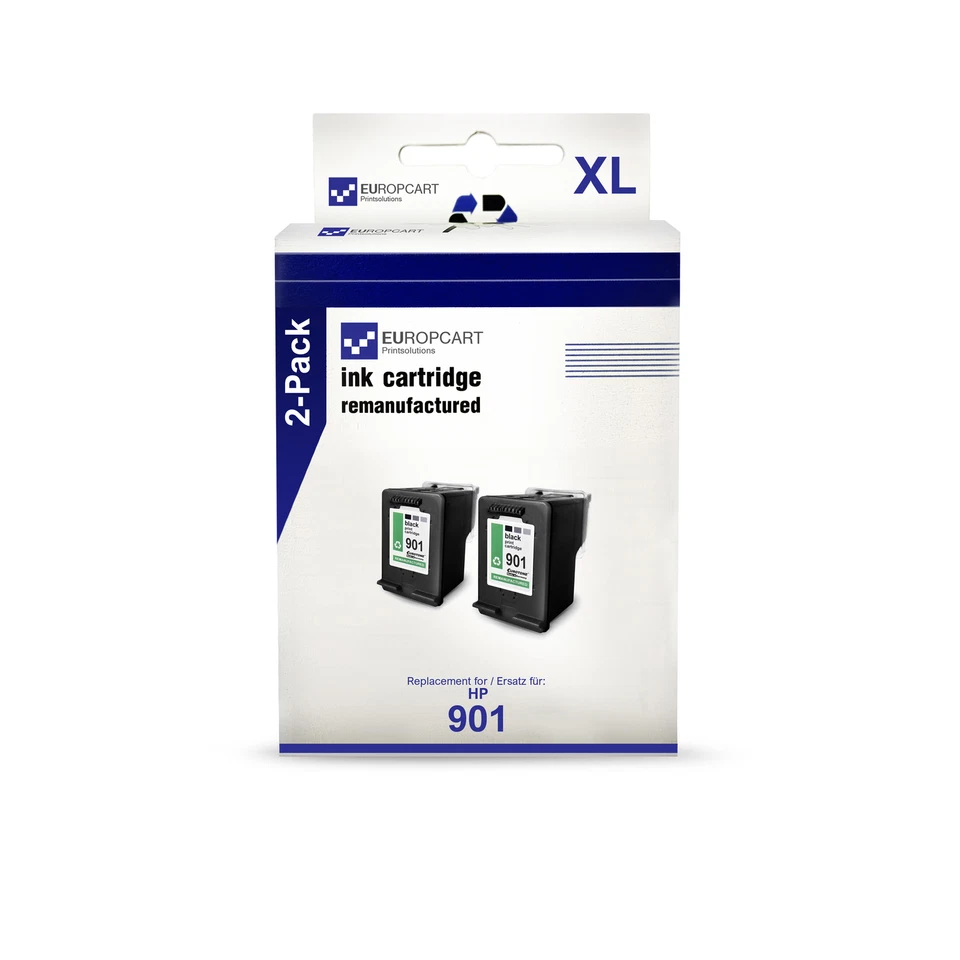 2x Patronen für HP 4500 901XL BK CC654A Tintenpatronen Ink Cartridges BLACK