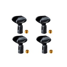 Rannsgeer ERC55 Microphone Clip Mic Holder for handheld Mic w/ adapter 4 Pack 