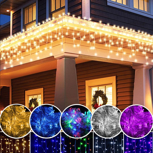 curtain string lights multicolor