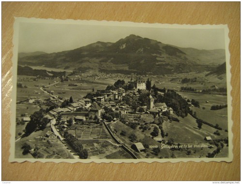 Gruyères Lake Mountain Mountains Post Card Freiburg Switzerland