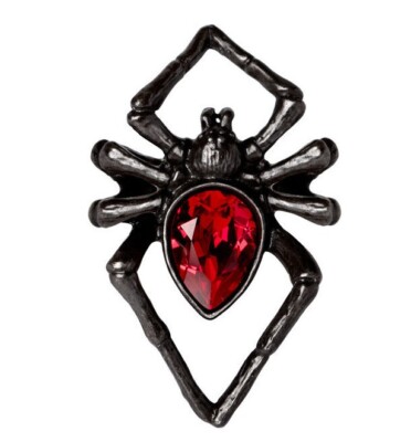 Alchemy Gothic Red Crystal Venom Black Widow Poison Spider