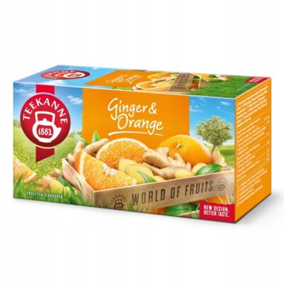 TEEKANNE, Fresh Orange & Ginger Fruit Tea, 20 sachets