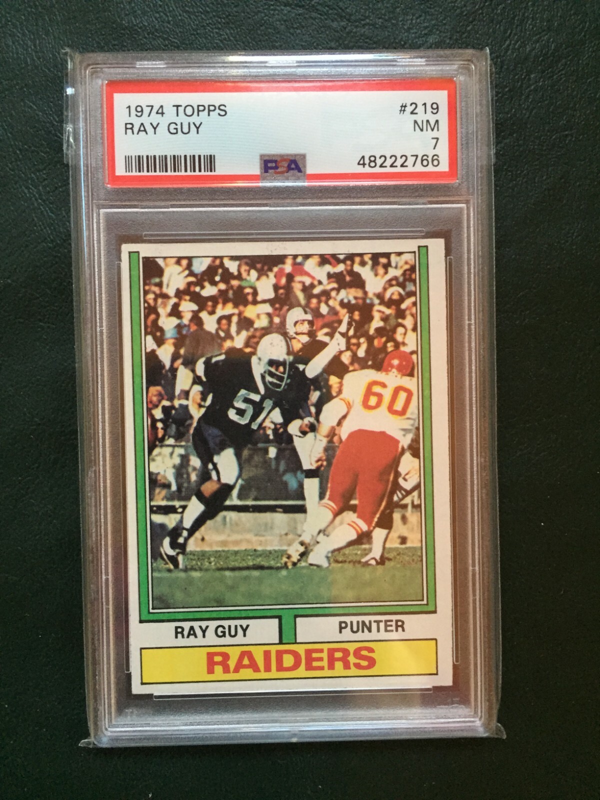 1974 TOPPS RAY GUY #219 PSA 7