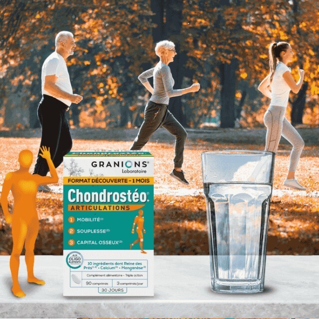 Granions Chondrostéo Articulations contre la raideur pour la souplesse des os 180 cp