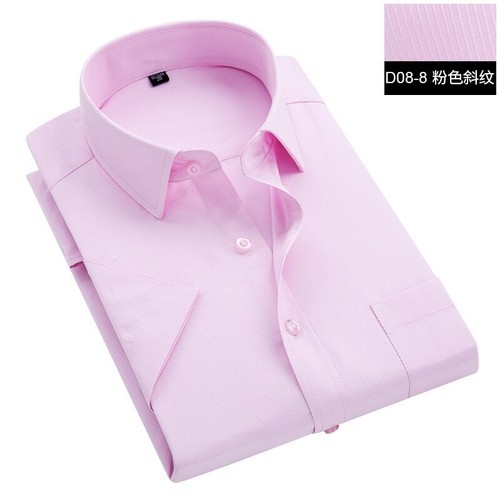 Summer Men's Striped Short Sleeve Dress Shirt Square Collar Non-iron Regular Fit - Picture 15 of 22