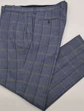 Blue Check Tweed Trousers For Men Delray or Connell  All Occasions Wear