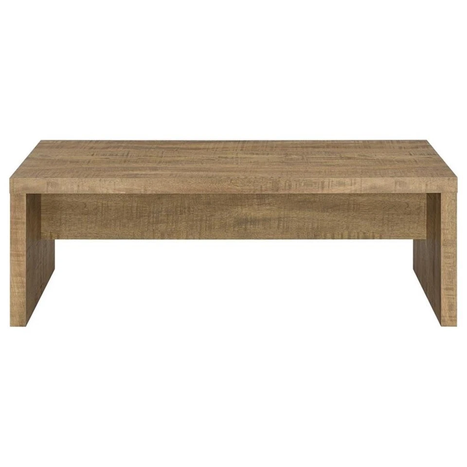 Coaster Lynette Rectangular Farmhouse Engineered Wood Coffee Table in Brown - Image 4 of 4
