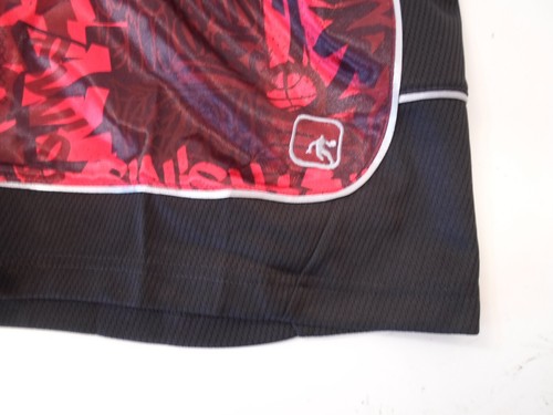 AND1 Men's Graffiti Basketball Shorts – Red/Black – 11" Inseam – S-3XL – Adjustable Waist