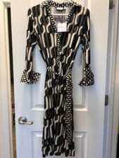 Women Geometric Design Maxi Dress, Long Sleeves, NWT