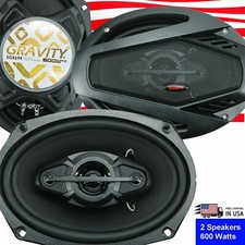 Gravity Warzone 600W Max Power 6x9 4-Way CAR AUDIO Full Range Speakers Pair