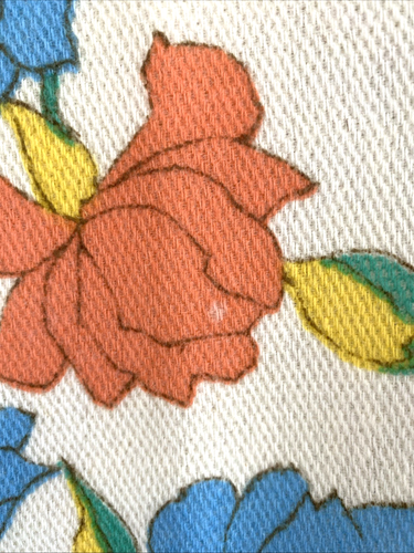 Vintage Japanese Floral Wool Fabric 196cm x 88cm Multicolour Retro Never used - Picture 6 of 8