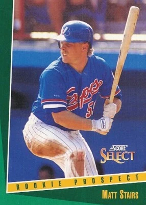 #327 MONTREAL EXPOS # MATT STAIRS - OF # BASEBALL CARD SCORE SELECT MBL 1992 - Photo 1/2