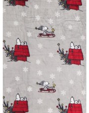 New Berkshire Blanket PEANUTS Woodstock  Snoopy Snowflake Sleighride Throw