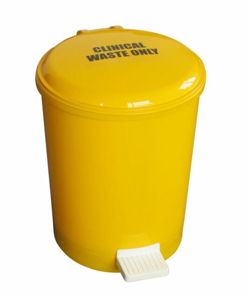 20 Litre Clinical Waste Bin Yellow Medical by Rubbishbins for sale