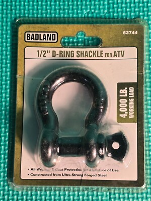 BADLAND 1/2'' D-Ring Shackle for ATV Open Package 4000 lbs Rating   