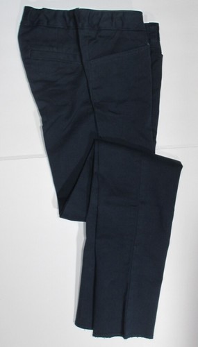 LANDS END Navy School Uniform Pencil Leg Chino UNHEMMED Pants Girls 7 NEW