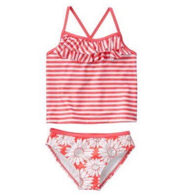NWT Gymboree Girl Kitty In Pink Daisy Swimsuit Tankini Swim Shop 7 8 10 ...