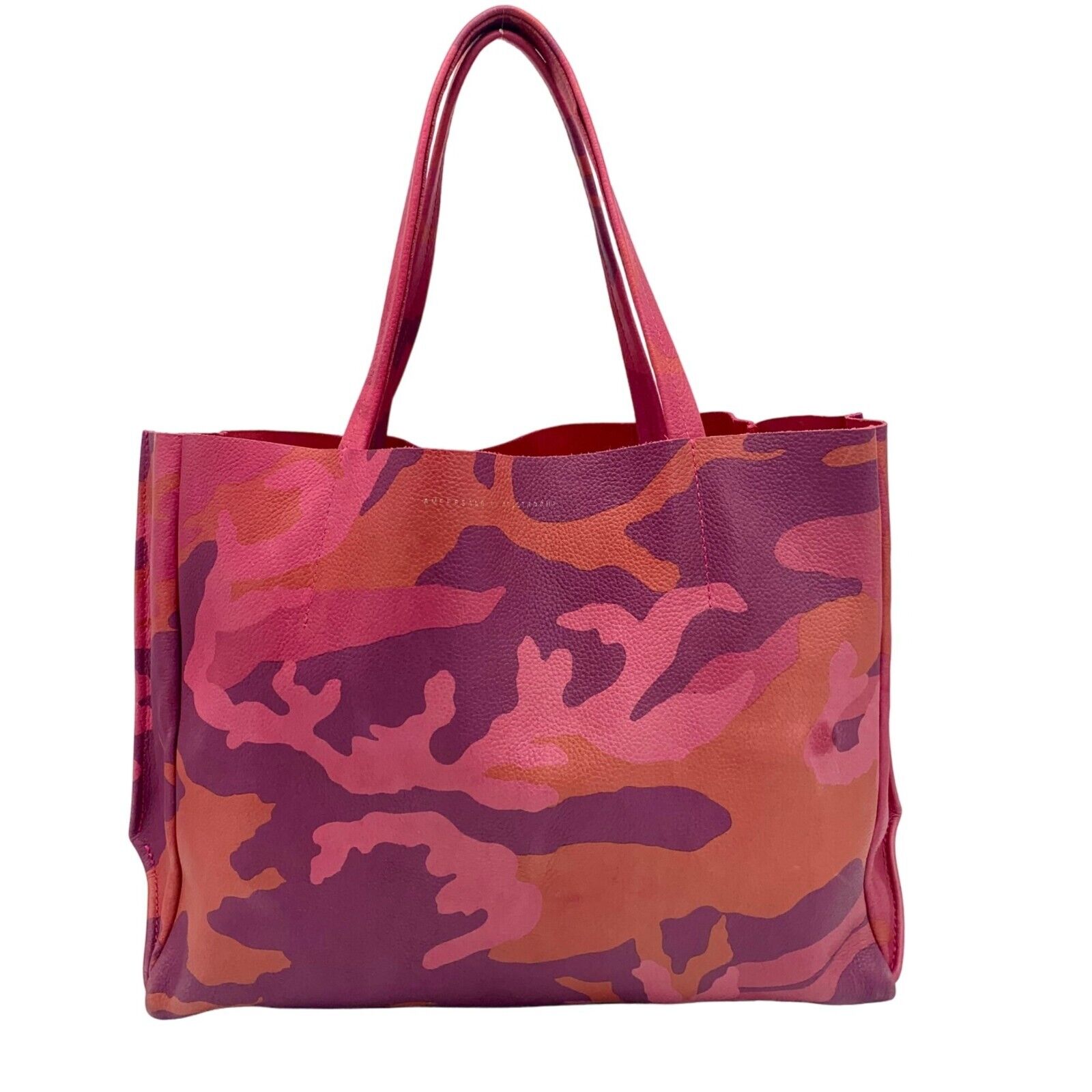 Ampersand As Apostrophe Pink Camouflage Leather Sideways Tote