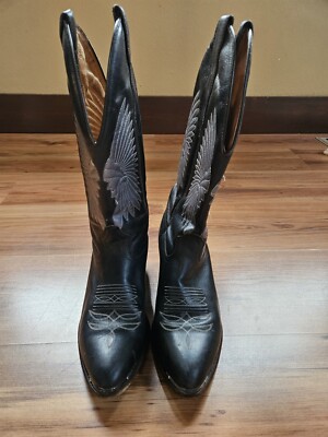 Boulet Black Gunmetal Chief Cowboy Western Boots Men