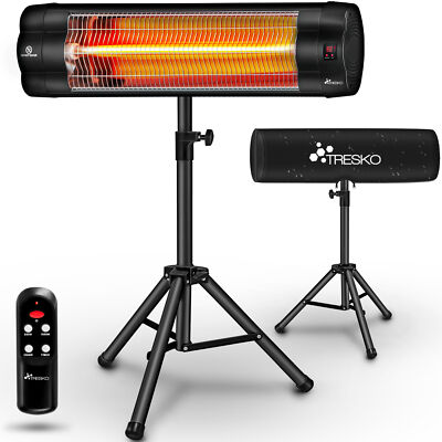 TRESKO Heizstrahler 2500W Infrarotstrahler Terrassenstrahler Wärmestrahler Timer