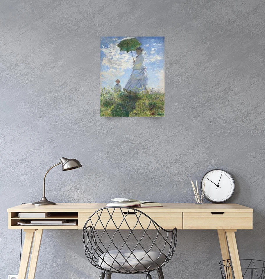 带遮阳伞的女人 莫奈古典艺术海报 印刷,Imagekind — 第 3/4 张图片