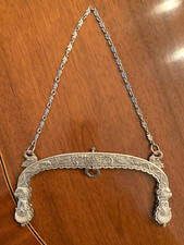 Large Nouveau Sterling Silver Chatelaine Fantasy Lion Purse 1890 6.8 oz.