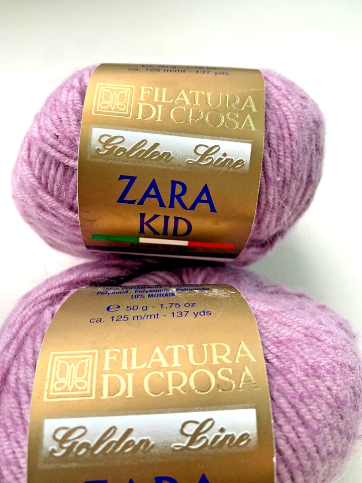 (2) Filatura di Crosa ZARA KID 金线 - #10 玫瑰粉红色 - 羊毛尼龙马海毛 — 第 4/4 张图片