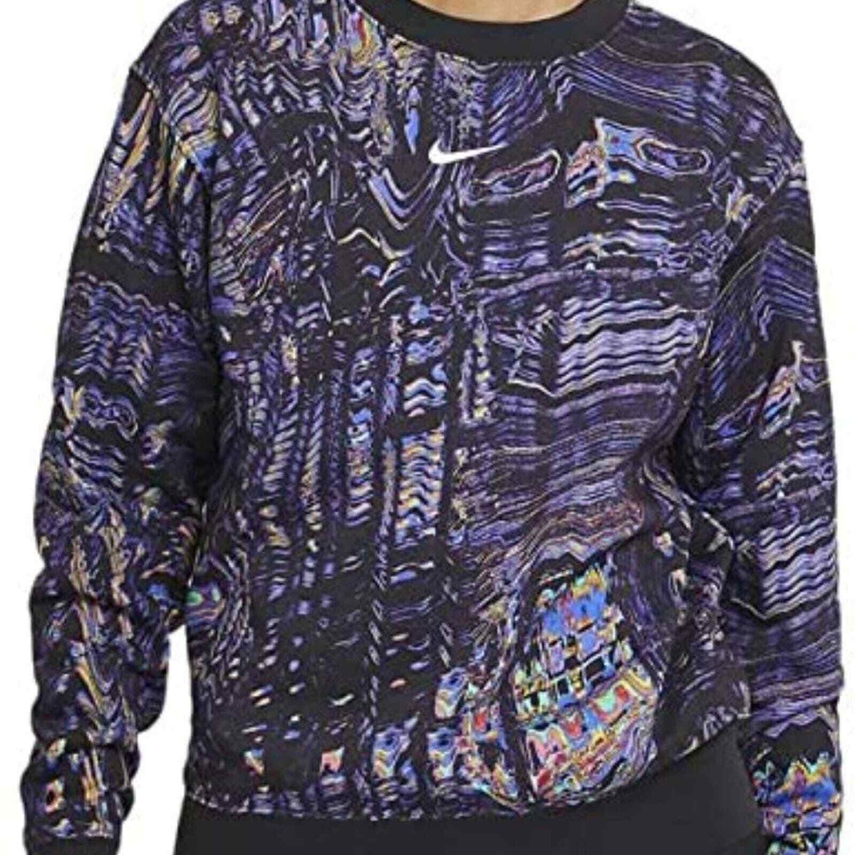 nike women's printed fleece crew