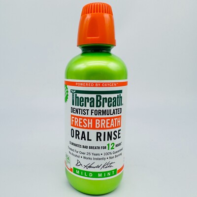 TheraBreath  Fresh Breath Oral Rinse Mild Mint 16oz NEW SEALED  9/25
