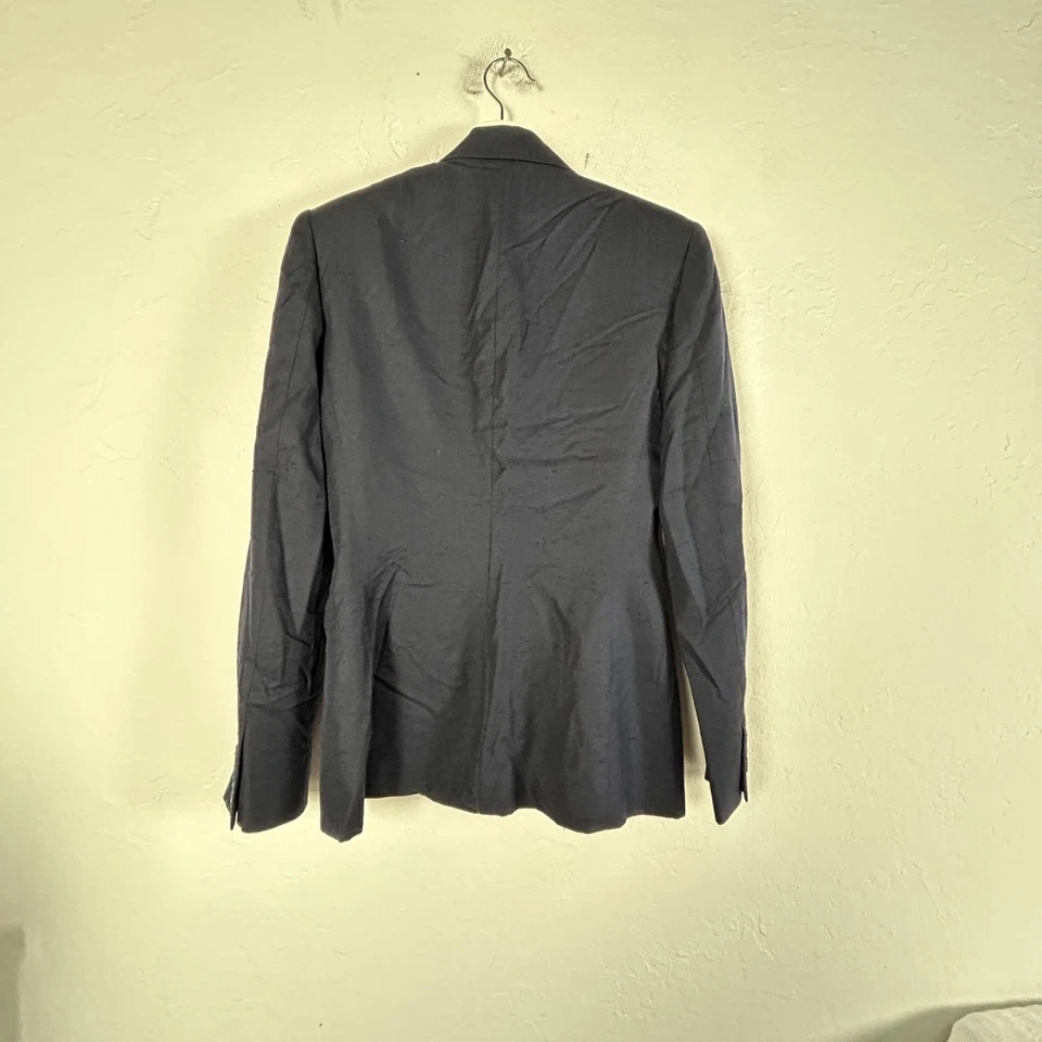 Ralph Lauren Purple Label Womens Blazer 4 100% Silk Navy Career Made In USA - Image 2 of 4