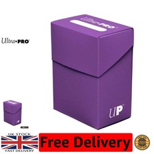 Self-Locking Purple Deck Box for Trading Cards - Holds 80 Sleeved Cards Securely