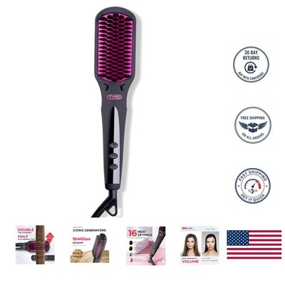 Efficient Ionic Hair Straightening Brush with LCD & Memory Mode for Easy Use