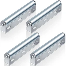 Therwen 4 Sets 1.5'' Diameter Conveyor Rollers with Stands 10'' Galvanized Steel