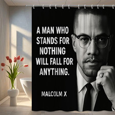 Stylish Black and White Shower Curtain with Inspirational Quote