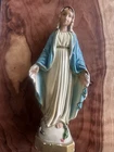 Vintage Chalkware Virgin Mary Statue Italy Religious Figurine Our Lady of Grace