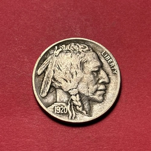 (1) Beautiful Antique 1920-P Buffalo/Indian Head Nickel CHOICE VF-VERY FINE