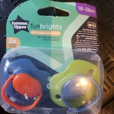 NEW 2-PACK PACIFIERS TOMMEE TIPPEE SOFT SILICONE 18-36M BPA BPS FREE GREEN BLUE