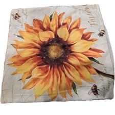 Sunflower One Pillow Cover 18x18 Beautiful Country Cottage Farmhouse Zip