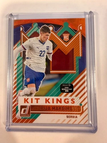 Andrija Maksimovic 2025 Panini Donruss Road to FIFA World Cup Kit Kings Patch RC