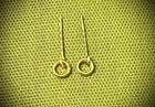 Vintage Barbie Doll Earrings Small Gold Orbs Dangle Pierced Earrings 1/4” Wide