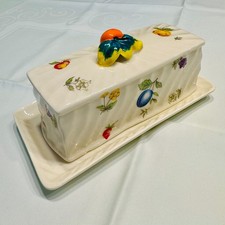 *Wunderschöne Butterdose *Porzellan *Butterglocke *Obstdekor *Landhaus *Vintage