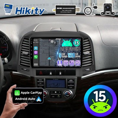 DAB+ 6+128G Carplay Android15 Radio GPS SAT BT Für Hyundai Santa Fe II 2 CM +KAM